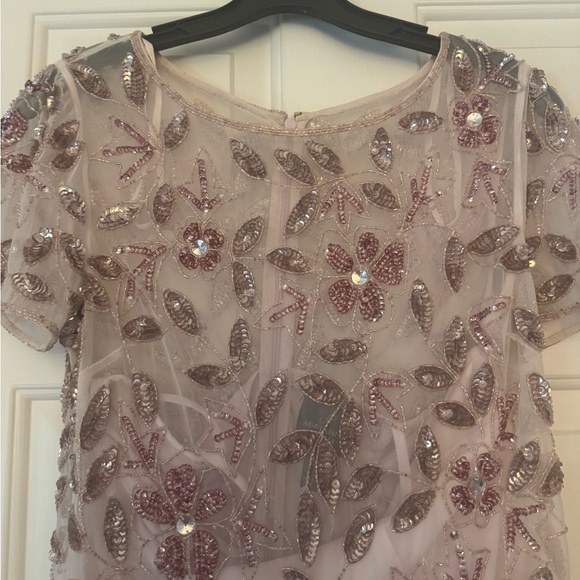 Adrianna Papell blush color beaded Evening Gown - Picture 7 of 9